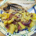 El cooksnap de Javier Botello cuando hizo Lubina abierta al horno.