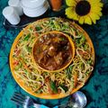 Sukla Sil's cooksnap of when they made হাক্কা চাউমিন এর সাথে চিলি চিকেন (hakka chow mein with chilli chicken recipe in Bengali).