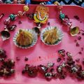 Monika gupta 's cooksnap of when they made Besan modak.