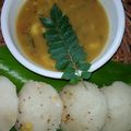 Monika gupta 's cooksnap of when they made Idli sambhar with chutney.