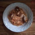 El cooksnap de Linda Parra cuando hizo Spaghetti con albóndigas.