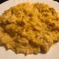El cooksnap de Naza Fernández cuando hizo Risotto a la milanesa con pollo.