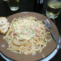 El cooksnap de Manuel Avelar cuando hizo Pasta Alfredo con camarones .