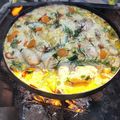 El cooksnap de Ariel Oscar Dorsa cuando hizo Pollo al disco con crema y vino blanco.