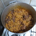 El cooksnap de fabian Miranda cuando hizo Guiso de fideo con carne económico.