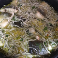 El cooksnap de antonia Maria Mateo cuando hizo Bacalao con gulas y langostinos.