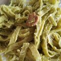 El cooksnap de Merche Cocinillas cuando hizo Nidos/espaguetis con champiñones y salsa de aguacate y atún.