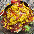 El cooksnap de Elena cuando hizo Ensalada de escarola, granada, maíz y tomates cherry .