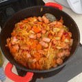 El cooksnap de Laura MR cuando hizo Repollo con salchichas frescas, zanahorias y tomates al aroma de eneldo.