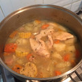 El cooksnap de Mircalla Hall cuando hizo Sopa Casera panameña.