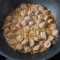 El cooksnap de Silvi cuando hizo Salchichas al vino con repollo(col).
