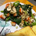 El cooksnap de Débora Cantero Martínez cuando hizo Salmón con revuelto de espinacas, champiñones y bocas de mar.