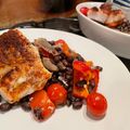 Miles's cooksnap of when they made Smokey Cod, Tomato and Chickpea Tray Bake.