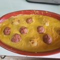 El cooksnap de Samira cuando hizo Albóndigas en salsa con patatas fritas.