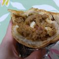 Cooksnap de Nara Beatriz Winck quando cozinhou Buracão Quente (pão multigrãos com carne moída e queijo).