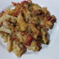 El cooksnap de Maricel Menal Cervelló cuando hizo Macarrones de bacalao con pimientos.