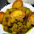 SOMASREE BAIDYA's cooksnap of when they made হাঁসের ডিমের আলু ফুলকপি দিয়ে ঝোল (hanser dimer aloo foolkopi diye jhol recipe in Bengali).