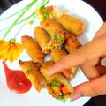 Suchitra S(Radhika S)'s cooksnap of when they made Walnut spinach and paneer spring roll.