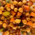 El cooksnap de Elena Zornoza cuando hizo Wok vegano de garbanzos con berenjenas y calabacín.