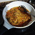 El cooksnap de juantxo cuando hizo Tallarines con pollo en salsa de soja.