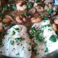 El cooksnap de Carmeta cuando hizo Salmón al vapor con champiñones y crema de salmón con gambas (Thermomix).
