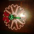 bethanyfragozo3237's cooksnap of when they made candy cane christmas wreath.