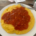 El cooksnap de Florencia Echevarria cuando hizo Polenta con queso y salsa.