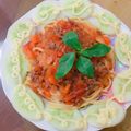 Cooksnap của Seven Trang khi họ làm theo món Mì Spaghetti sốt bò bằm
