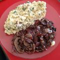 El cooksnap de DahyanaVerde cuando hizo Risotto de verdeo con salsa de hongos al vino tinto.