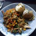 El cooksnap de Erika Manrique Bayona cuando hizo Pollo y verduras al wok (sartén).