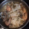 El cooksnap de genicorreo cuando hizo Lomo de bacalao con gambones y almejas.
