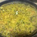El cooksnap de Barbara cuando hizo Paella de Pollo, verduras y gambas.