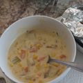 Katurah Futch's cooksnap of when they made Easy Shawarma Corn Chowder in Insta pot Duo 6 qt with side of frozen fried taquitos.