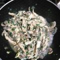 El cooksnap de Ollin Hdz. cuando hizo Champiñones Con Pollo Salteados.