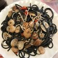 El cooksnap de Jose Manuel Jimenez cuando hizo Espaguetis negros con gambas y almejas 🍝.