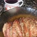 El cooksnap de Maria Florencia Alvarez cuando hizo Peceto con salsa de vino tinto acompañado de papas mil hojas.
