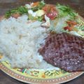 El cooksnap de Lady Marmalade cuando hizo Hamburguesa con arroz y ensalada.