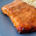 Liam's cooksnap of when they made Salmon Teriyaki in AirFryer.