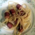 Cara's cooksnap of when they made spaghetti for kids (spaghetti monsters).