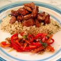El cooksnap de Paulina González cuando hizo Quinoa con pollo, soja y miel.
