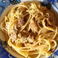 Marco 's cooksnap of when they made 🍝 Carbonara with Guanciale, Parmiggino Reggiano, added Mashroom.