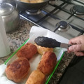 El cooksnap de Lorena Ovando cuando hizo Bombas de papa, rellenas con jamón y queso.