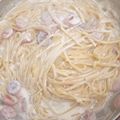 El cooksnap de valesca cuando hizo Pastas con salchicha en salsa bechamel Karim style.