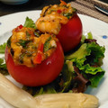 El cooksnap de Cocinando Con Sayuri cuando hizo Tomates rellenos de ensalada y gambas.