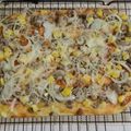El cooksnap de Ratna Rasuan cuando hizo Pizza blanca de pastrami y pepinillos.
