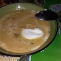 El cooksnap de Anthony'n'Zana Ford cuando hizo Sopa de chile poblano con pollo deshebrado.