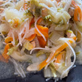 El cooksnap de rafa cuando hizo Chow mein de cerdo y verduras.
