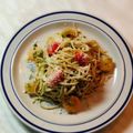 Cooksnap από nikitas tzavellas στη συνταγή Σπαγγέτι ολικής με γαρίδες και πέστο βασιλικού από καρύδια