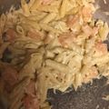 El cooksnap de celia cuando hizo Pasta con salsa cremosa, camarones y limón.