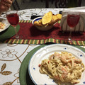 El cooksnap de Julio Treviño cuando hizo Pasta blanca con camarones .